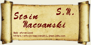 Stoin Mačvanski vizit kartica